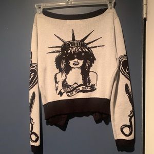 Vintage Rare Betsey Johnson Queen of New York Crop Sweater size M